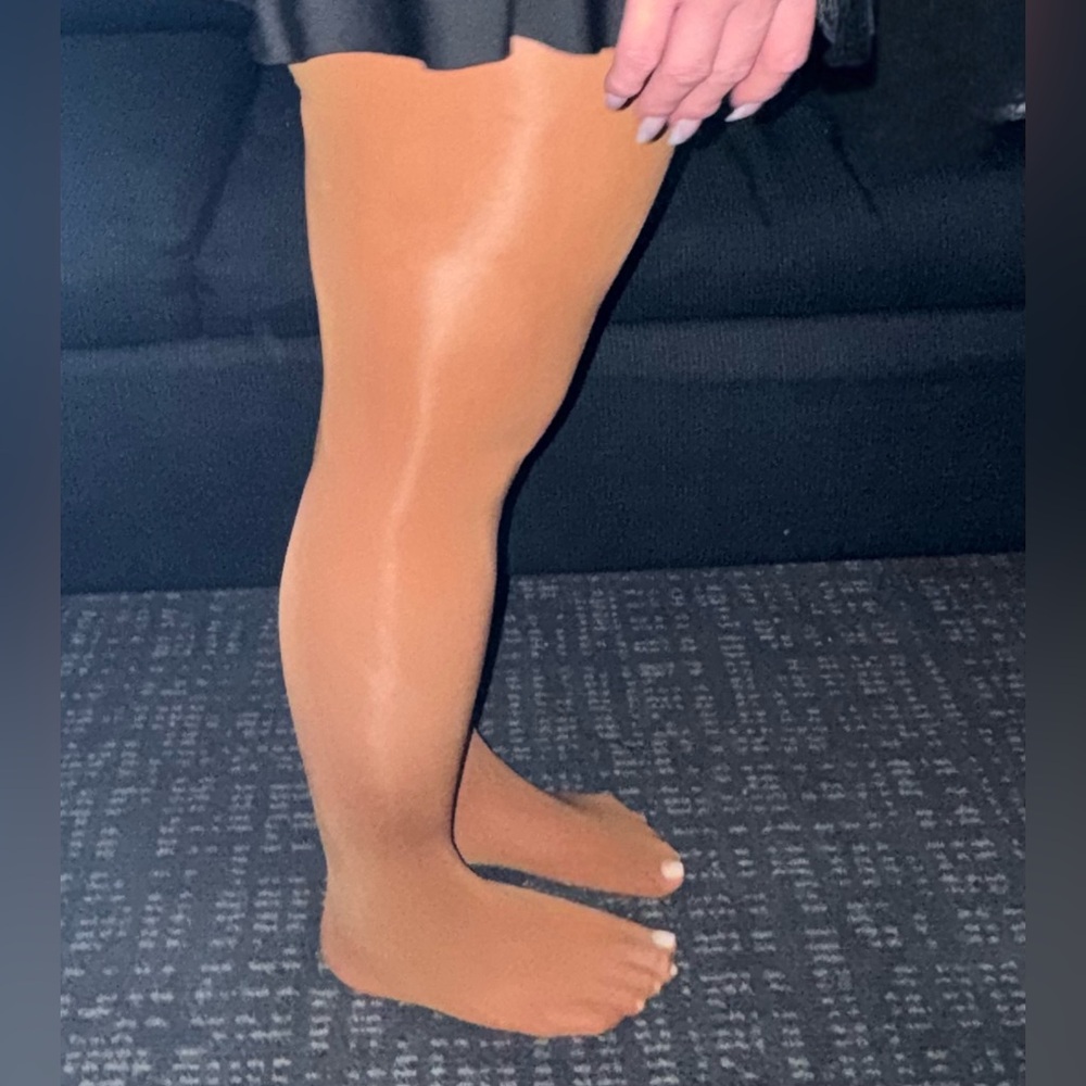 Shiny Tan Women's Hosiery Tights - Picture 2 of 4